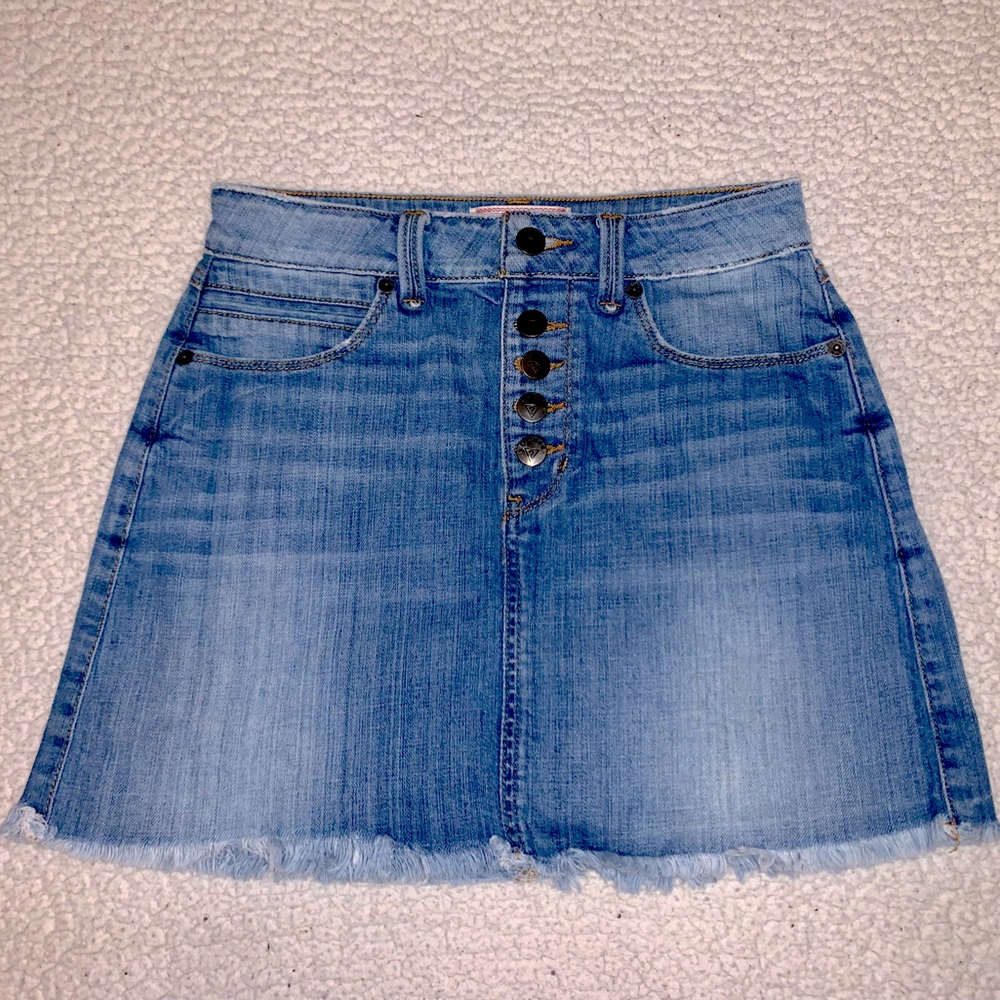 Guess Jeans Skirt Original Design Front Button Down, Size 25